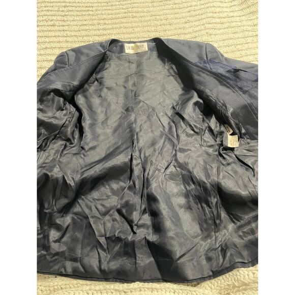 La Difference Monte-Carlo Blazer Jacket Silk Blend Womens Sz 6 Italy Blue Luxury - Picture 8 of 11